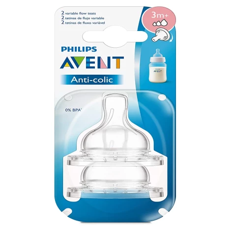 Philips Avent Anti-colic Nipple- 2 Pcs Philips Avent Anti-colic Nipple- 2 Pcs - Image 1