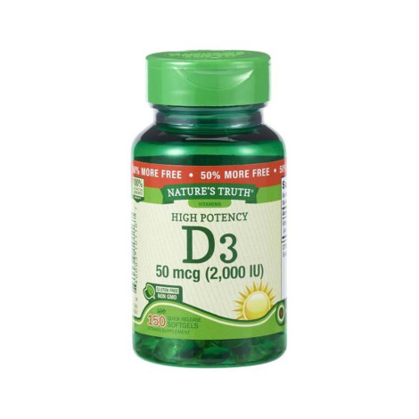 Nature’s Truth High Potency Vitamin D3 2000 IU 150 softgels Nature’s Truth High Potency Vitamin D3 2000 IU 150 softgels - Image 1