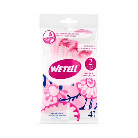 Wetell Simply Shaving Razor Two Blade 4 Pcs - Pink Wetell Simply Shaving Razor Two Blade 4 Pcs - Pink - Image 1