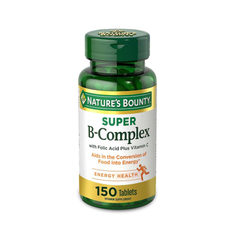 Nature’s Bounty B-Complex with Folic Acid plus Vitamin C 150 Tablets (USA) Nature’s Bounty B-Complex with Folic Acid plus Vitamin C 150 Tablets (USA) - Image 1