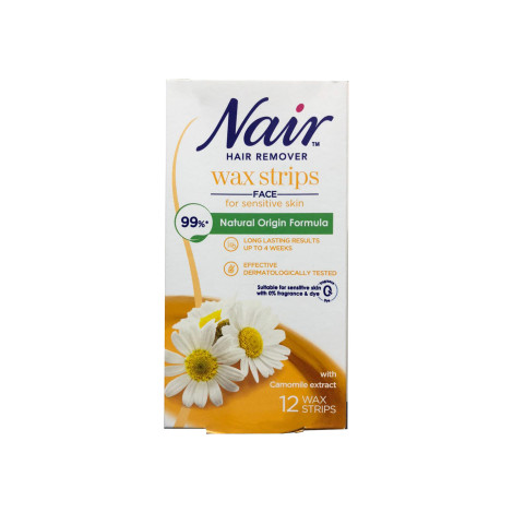 Nair Hair Remover Wax Strips For Face 12 Wax Strips Nair Hair Remover Wax Strips For Face 12 Wax Strips - Image 1
