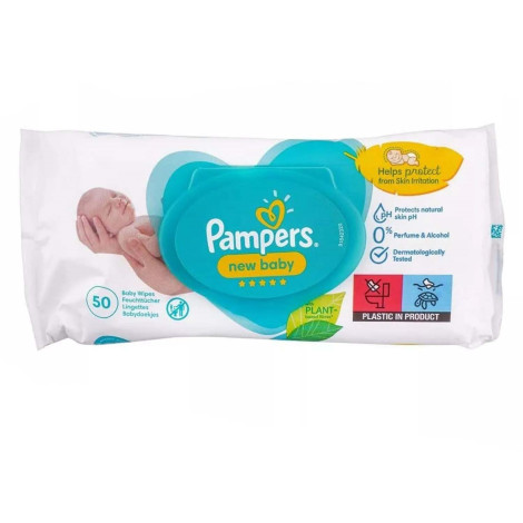 Pampers New Baby Wipes 50pcs Pampers New Baby Wipes 50pcs - Image 1