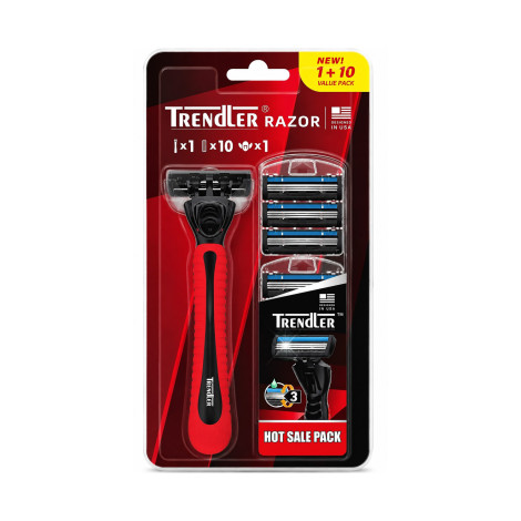 Trendler Razor 1+10 Value Pack Handle with 10 Replacement Cartridges Trendler Razor 1+10 Value Pack Handle with 10 Replacement Cartridges - Image 1
