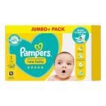 Pampers New Baby Size 1, 80 Nappies, 2kg-5kg, Jumbo + Pack
