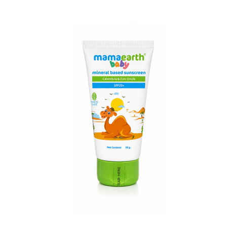 Mama Earth Mineral Based Sunscreen For Babies SPF20+ 50g Mama Earth Mineral Based Sunscreen For Babies SPF20+ 50g - Image 1