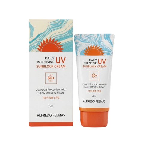 Alfredo Feemas Daily UV Intensive Sunblock Cream SPF 50+ PA+++ 70ml Alfredo Feemas Daily UV Intensive Sunblock Cream SPF 50+ PA+++ 70ml - Image 1