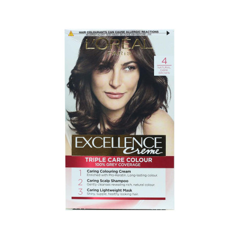 L'Oreal Excellence Creme Triple Care Colour - 4 Brown L'Oreal Excellence Creme Triple Care Colour - 4 Brown - Image 1