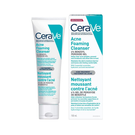 Cerave Acen Foaming Cleanser 4% Benzolyl Peroxide Gel 150ml Cerave Acen Foaming Cleanser 4% Benzolyl Peroxide Gel 150ml - Image 1