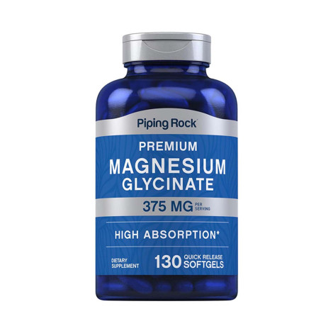Piping Rock Magnesium Glycinate 375mg -130 Softgels Piping Rock Magnesium Glycinate 375mg -130 Softgels - Image 1