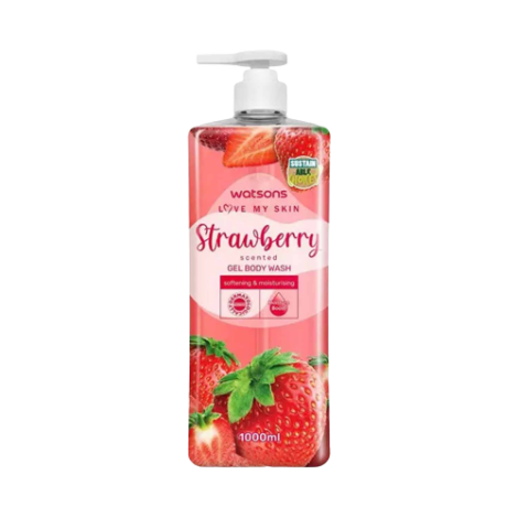 Watsons Love My Skin Strawberry Scented Gel Body Wash 1000ml Watsons Love My Skin Strawberry Scented Gel Body Wash 1000ml - Image 1