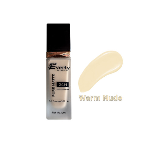 Everly Pure Matte Full Coverage Liquid Foundation 24H SPF15 - Warm Nude Everly Pure Matte Full Coverage Liquid Foundation 24H SPF15 - Warm Nude - Image 1