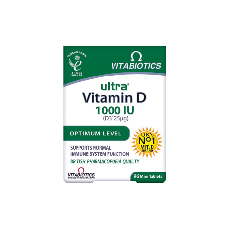 Vitabiotics Ultra Vitamin D 1000 IU Optimum Level 96 Mini Tablets Vitabiotics Ultra Vitamin D 1000 IU Optimum Level 96 Mini Tablets - Image 1