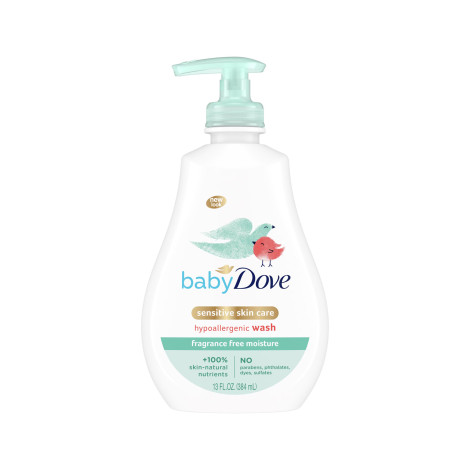 Dove Baby Sensitive Skin Care Fragrance Free Moisture Hypoallergenic Wash 384ml Dove Baby Sensitive Skin Care Fragrance Free Moisture Hypoallergenic Wash 384ml - Image 1