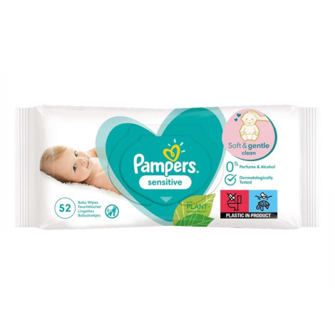 Pampers Sensitive Baby Wipes 52Pcs Pampers Sensitive Baby Wipes 52Pcs - Image 1