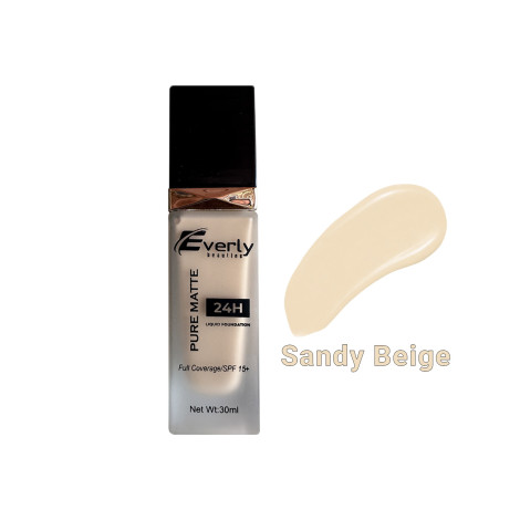 Everly Pure Matte Full Coverage Liquid Foundation 24H SPF15 - Sandy Beige Everly Pure Matte Full Coverage Liquid Foundation 24H SPF15 - Sandy Beige - Image 1