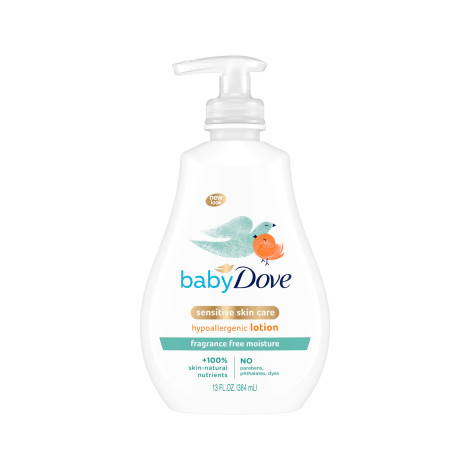 Dove Baby Sensitive Skin Care Fragrance Free Moisture Hypoallergenic Lotion 384ml Dove Baby Sensitive Skin Care Fragrance Free Moisture Hypoallergenic Lotion 384ml - Image 1