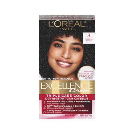 L'Oreal Hair Colour Excellence - 3 Natural Black L'Oreal Hair Colour Excellence - 3 Natural Black - Image 1