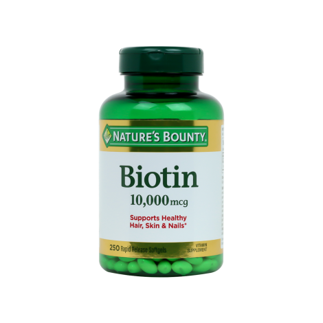 Natures Bounty Biotin 10,000mcg 250 Softgels Natures Bounty Biotin 10,000mcg 250 Softgels - Image 1