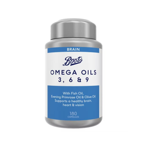 Boots Omega Oils 3 6 & 9 180 Capsules (6 month supply) Boots Omega Oils 3 6 & 9 180 Capsules (6 month supply) - Image 1