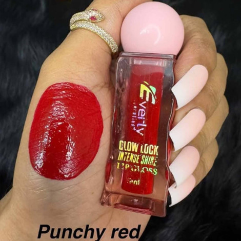 Everly Beauties Glow Lock Intense Shine Lip Gloss - Punchy Red Everly Beauties Glow Lock Intense Shine Lip Gloss - Punchy Red - Image 1