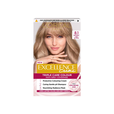 L'Oreal Excellence Creme Triple Care Colour - 8.1 Natural Ash Blonde L'Oreal Excellence Creme Triple Care Colour - 8.1 Natural Ash Blonde - Image 1
