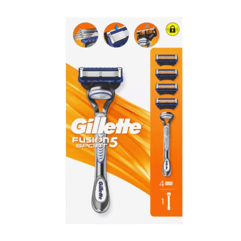 Gillette Fusion 5 Sport Starter Pack 1 Razor + 4 Refills Gillette Fusion 5 Sport Starter Pack 1 Razor + 4 Refills - Image 1