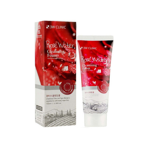 3W Clinic Rose Water Cleansing Foam 100ml 3W Clinic Rose Water Cleansing Foam 100ml - Image 1