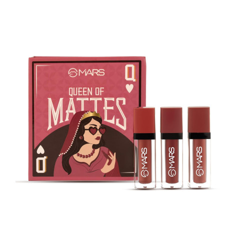 Mars Queen Of Mattes Lipstick Set- 02 Plums And Maroons Mars Queen Of Mattes Lipstick Set- 02 Plums And Maroons - Image 1