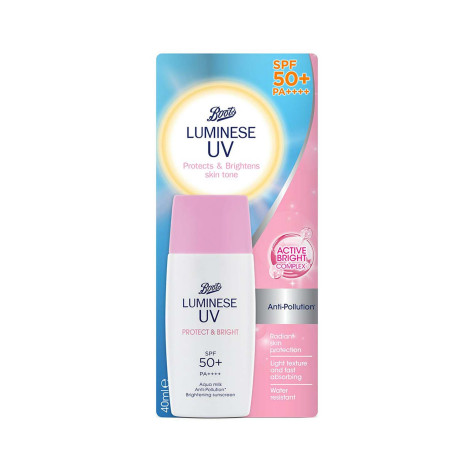 Boots Luminese UV Protect & Bright Sunscreen 50+ 40ml Boots Luminese UV Protect & Bright Sunscreen 50+ 40ml - Image 1