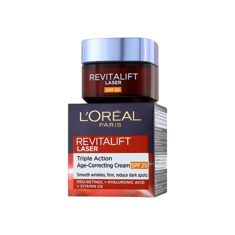 L'Oreal Revitalift Laser Triple Action Age - Correcting Spf25 Cream 50ml L'Oreal Revitalift Laser Triple Action Age - Correcting Spf25 Cream 50ml - Image 1