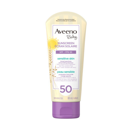 Aveeno Baby Sensitive Skin Sunscreen Lotion SPF 50 88ml Aveeno Baby Sensitive Skin Sunscreen Lotion SPF 50 88ml - Image 1